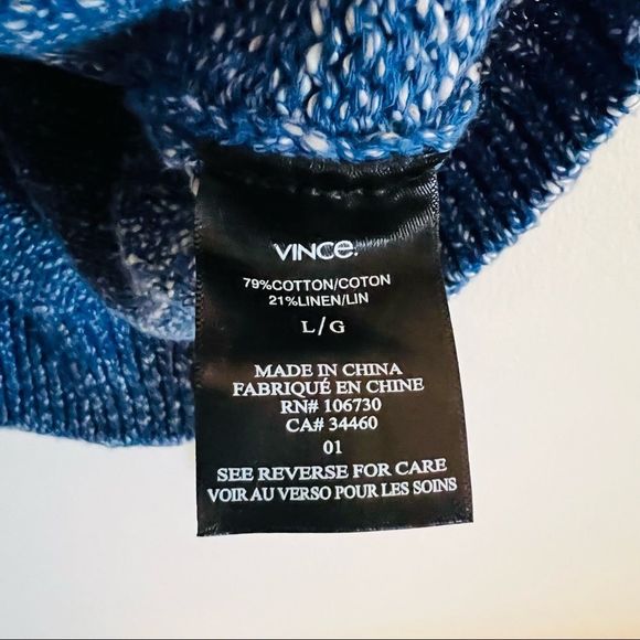 Vince Blue Crewneck Pullover Knit Sweater Size Large NWT - Picture 7 of 7